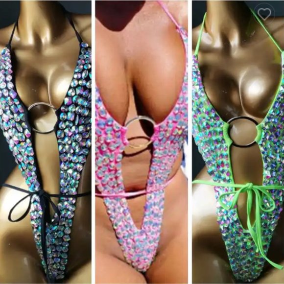 WBFF Athletic Pink Crystallized Bikini/Competition Suits /Fast Shipping - Picture 6 of 6